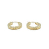 14K Yellow Gold Hand Carved Diamond Cut Hoop Earrings, 20mm, 2.66g