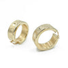 14K Yellow Gold Wide Hoop Earrings, 33.5mm, 12mm, 4mm, 14.6g