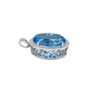 14K White Gold Diamond Topaz Pendant