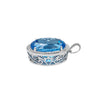 14K White Gold Diamond Topaz Pendant