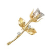 18K Yellow & White Gold Diamond Flower Brooch, 9.0g