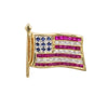 Estate 14K Yellow Gold American Flag Pin