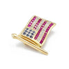 Estate 14K Yellow Gold American Flag Pin