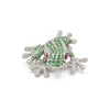 Estate 18K White Gold "Cellini" Tsavorite Garnet, Ruby, and Diamond Frog Brooch