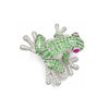 Estate 18K White Gold "Cellini" Tsavorite Garnet, Ruby, and Diamond Frog Brooch