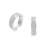 14K White Gold Diamond Huggie Earrings