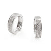 14K White Gold Diamond Huggie Earrings