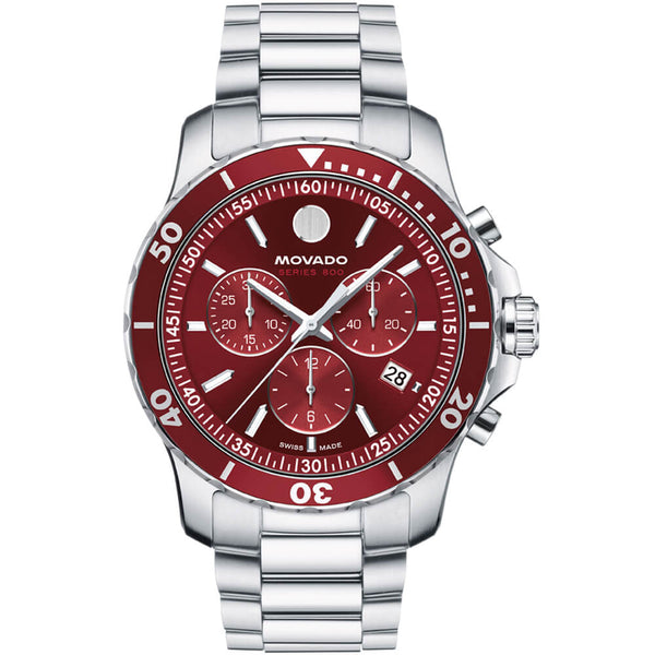 Movado Series 800 Chronograph Red Dial Men's Watch 2600194