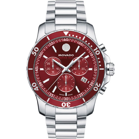 Movado Series 800 Chronograph Red Dial Men's Watch 2600194