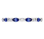 Tacori Sculpted Crescent Diamond & Sapphire 3/4 Way Ladies Band 272822BDBS34