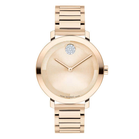 Movado BOLD Evolution 34mm Rose Gold Ion-Plated Women's Watch 3601107