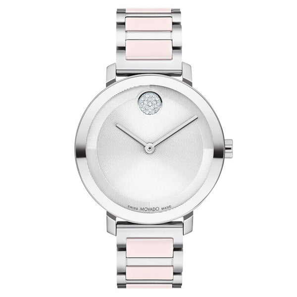 Movado Bold Evolution 2.0 34mm Pink Ceramic Ladies Watch 3601236
