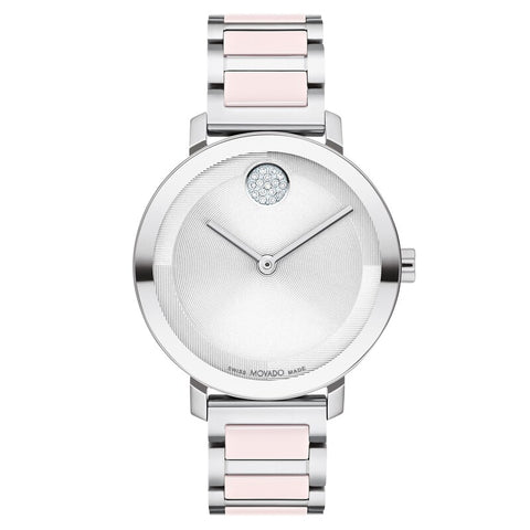 Movado Bold Evolution 2.0 34mm Pink Ceramic Ladies Watch 3601236