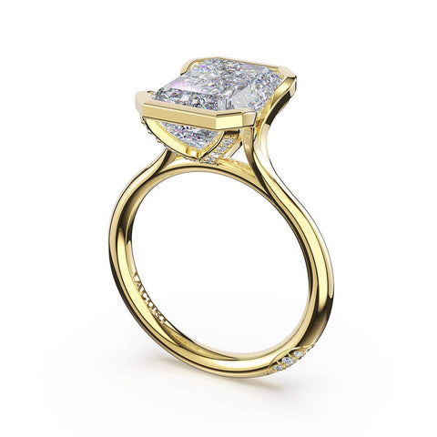 Tacori Emerald North/South Semi-Bezel Pavé-Prong Engagement Ring 435EC11.5X8Y