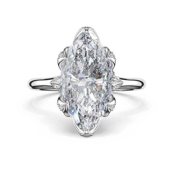 Tacori Sculpted Crescent Marquise Petal-Crown Pavé Accent Solitaire 438MQ14.5X7.5