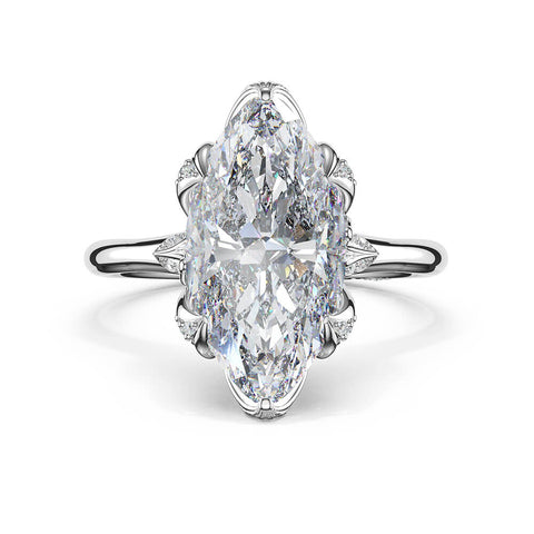 Tacori Sculpted Crescent Marquise Petal-Crown Pavé Accent Solitaire 438MQ14.5X7.5