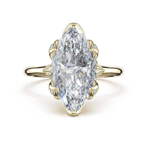Tacori Sculpted Crescent Marquise Petal-Crown Pavé Accent Solitaire 438MQ13X6.5Y