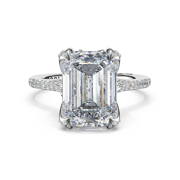 Tacori Sculpted Crescent Emerald Petal-Crown Pavé Intense 1/2 Way Solitaire Ring 439EC8.5X6