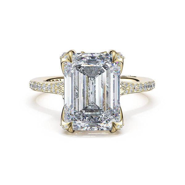 Tacori Sculpted Crescent Emerald Petal-Crown Pavé Intense Solitaire 439EC9X6.5Y