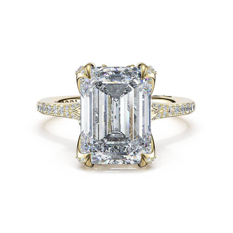 Tacori Sculpted Crescent Emerald Petal-Crown Pavé Intense Solitaire 439EC9X6.5Y