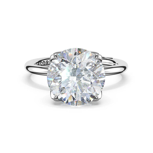Tacori Platinum Sculpted Crescent Round Sculpted Petal-Prong Solitaire 445RD8.5