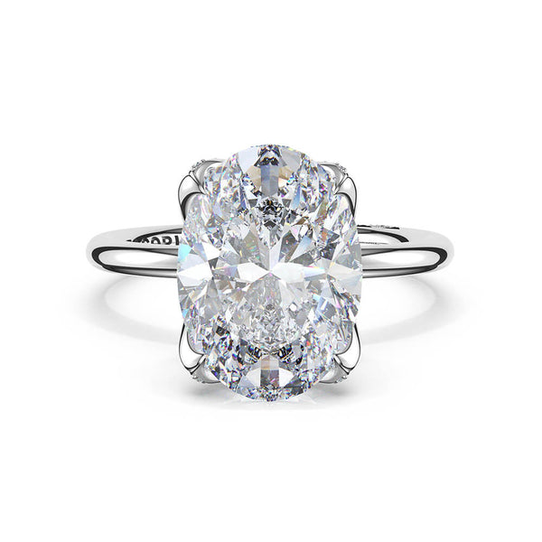 Tacori Sculpted Crescent Oval Sculpted Petal-Pavé-Prong Solitaire Ring 446OV10x7.5