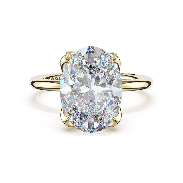 Tacori Sculpted Crescent Oval Sculpted Petal-Pavé-Prong Solitaire Ring 446OV9.5X7Y