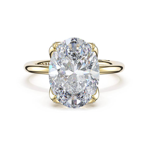 Tacori Sculpted Crescent Oval Sculpted Petal-Pavé-Prong Solitaire Ring 446OV9.5X7Y