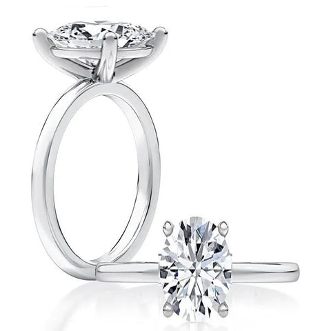 A.JAFFE 18K White Gold Oval Center Engagement Ring MECOV2910L/250B