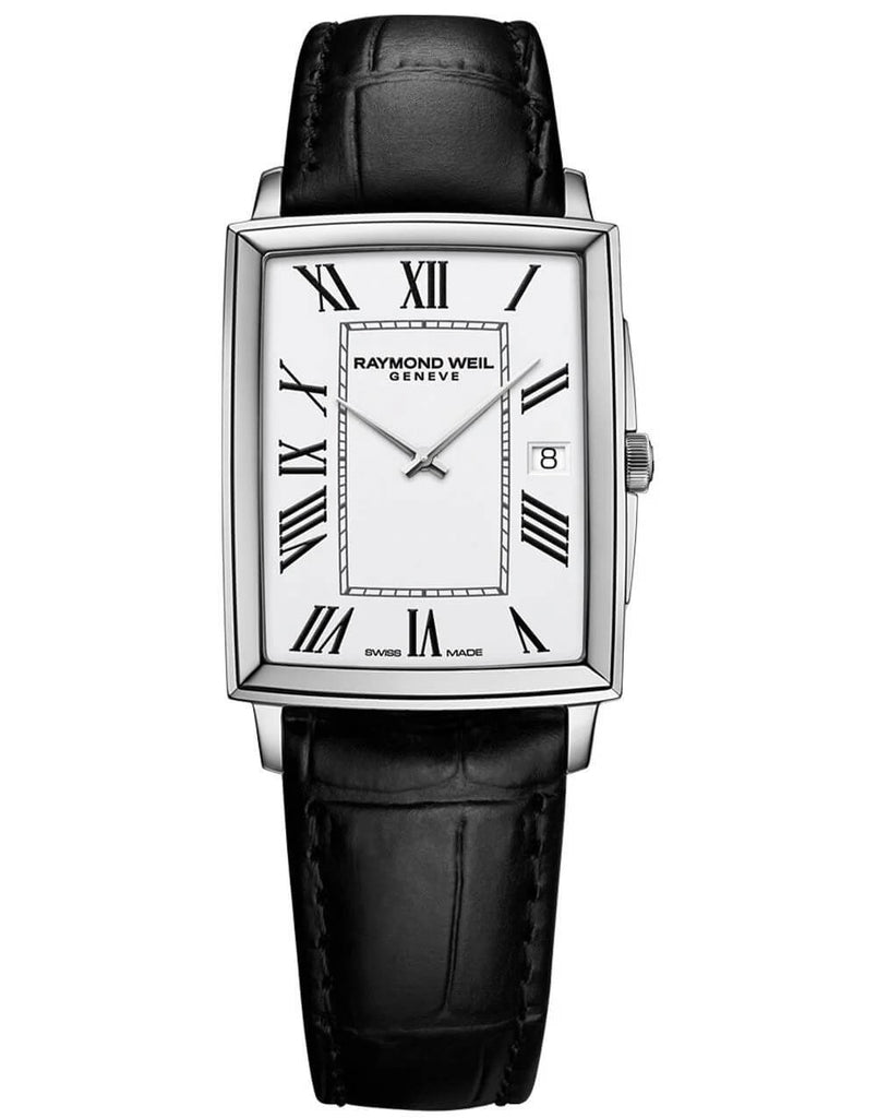 Raymond Weil Toccata Men's Classic Rectangular Stainless Steel Leather