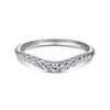 Gabriel Curved 14K White Gold French Pave Diamond Wedding Band AN10963W44JJ