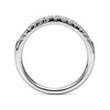 Gabriel Curved 14K White Gold French Pave Diamond Wedding Band AN10963W44JJ