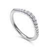 Gabriel Curved 14K White Gold French Pave Diamond Wedding Band AN10963W44JJ