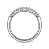 Gabriel Curved 14K White Gold Shared Prong Diamond Wedding Band AN10975W44JJ