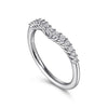 Gabriel Curved 14K White Gold Shared Prong Diamond Wedding Band AN10975W44JJ