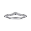 Gabriel Curved 14K White Gold Shared Prong Diamond Wedding Band AN10975W44JJ