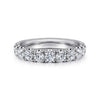 Gabriel & Co. Portofino 14K White Gold 11 Stone French Pave Set Diamond Wedding Band AN11179W44JJ
