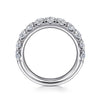 Gabriel & Co. Portofino 14K White Gold 11 Stone French Pave Set Diamond Wedding Band AN11179W44JJ