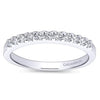 Gabriel 14K White Gold 11 Stone Shared Prong Set Diamond Wedding Band AN11216W44JJ