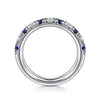 Gabriel & Co. Bari 14K White Gold 11 Stone Diamond and Sapphire Anniversary Band AN14192W44SA