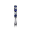 Gabriel & Co. Bari 14K White Gold 11 Stone Diamond and Sapphire Anniversary Band AN14192W44SA