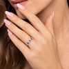 Gabriel & Co. Bari 14K White Gold 11 Stone Diamond and Sapphire Anniversary Band AN14192W44SA