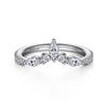 Gabriel & Co. Tulsie Curved 14K White Gold Marquise and Round Diamond Anniversary Band - 0.45 ct AN15563W44JJ
