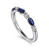 Gabriel & Co. Erin 14K White Gold Marquise Sapphire and Diamond Anniversary Band AN16474W44SA