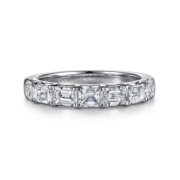 Gabriel 14K White Gold Emerald Cut Diamond Anniversary Band AN16655W43JJ
