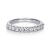 Gabriel 14K White Gold 11 Stone Shared Prong Diamond Anniversary Band AN2871W44JJ