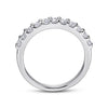 Gabriel 14K White Gold 11 Stone Shared Prong Diamond Anniversary Band AN2871W44JJ