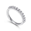 Gabriel 14K White Gold 11 Stone Shared Prong Diamond Anniversary Band AN2871W44JJ