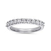 Gabriel 14K White Gold 11 Stone Shared Prong Diamond Anniversary Band AN2871W44JJ