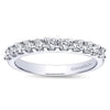 Gabriel 14K White Gold 11 Stone Shared Prong Diamond Anniversary Band AN2871W44JJ